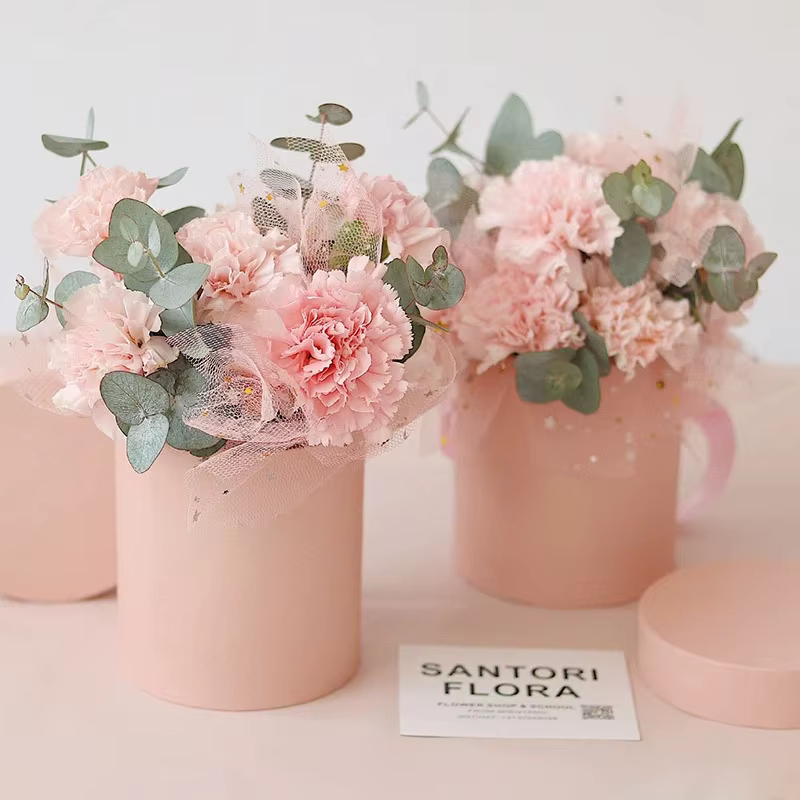 Boîte Ronde en Papier pour Fleurs