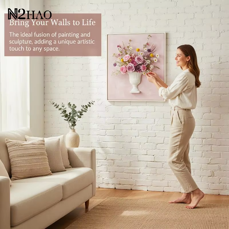 Vase mural demi-cercle blanc pour peinture à l'huile à la française