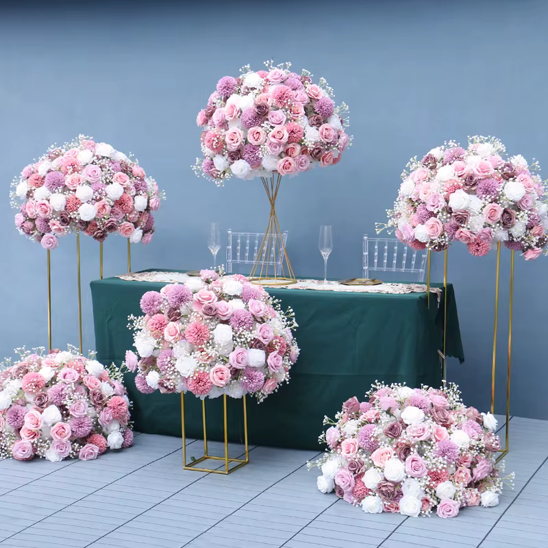 H7593 3/4 boule de fleurs centre de Table de mariage boules de décoration Roses