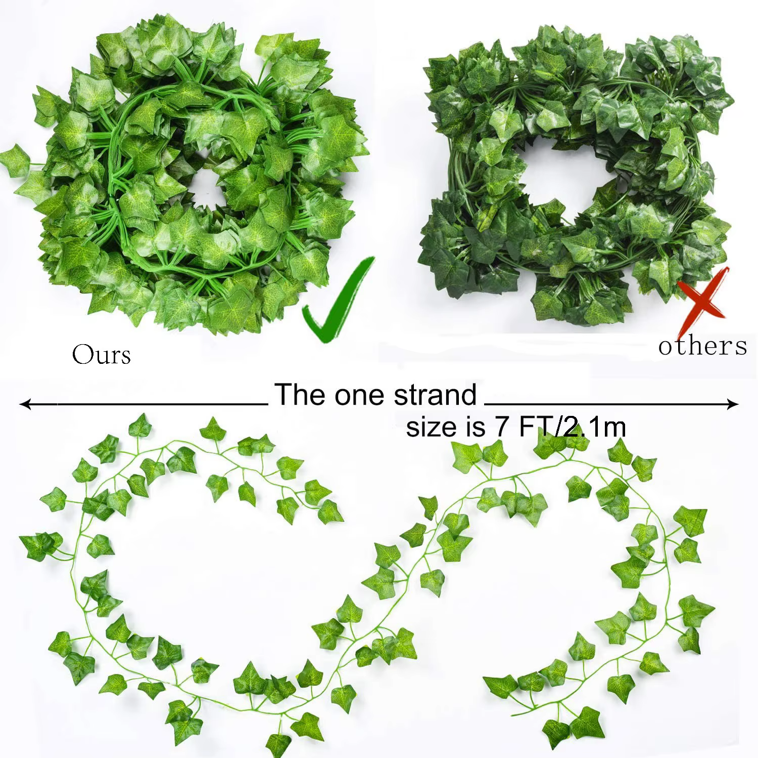 Guirxiété artificielle de feuilles de faux lierre