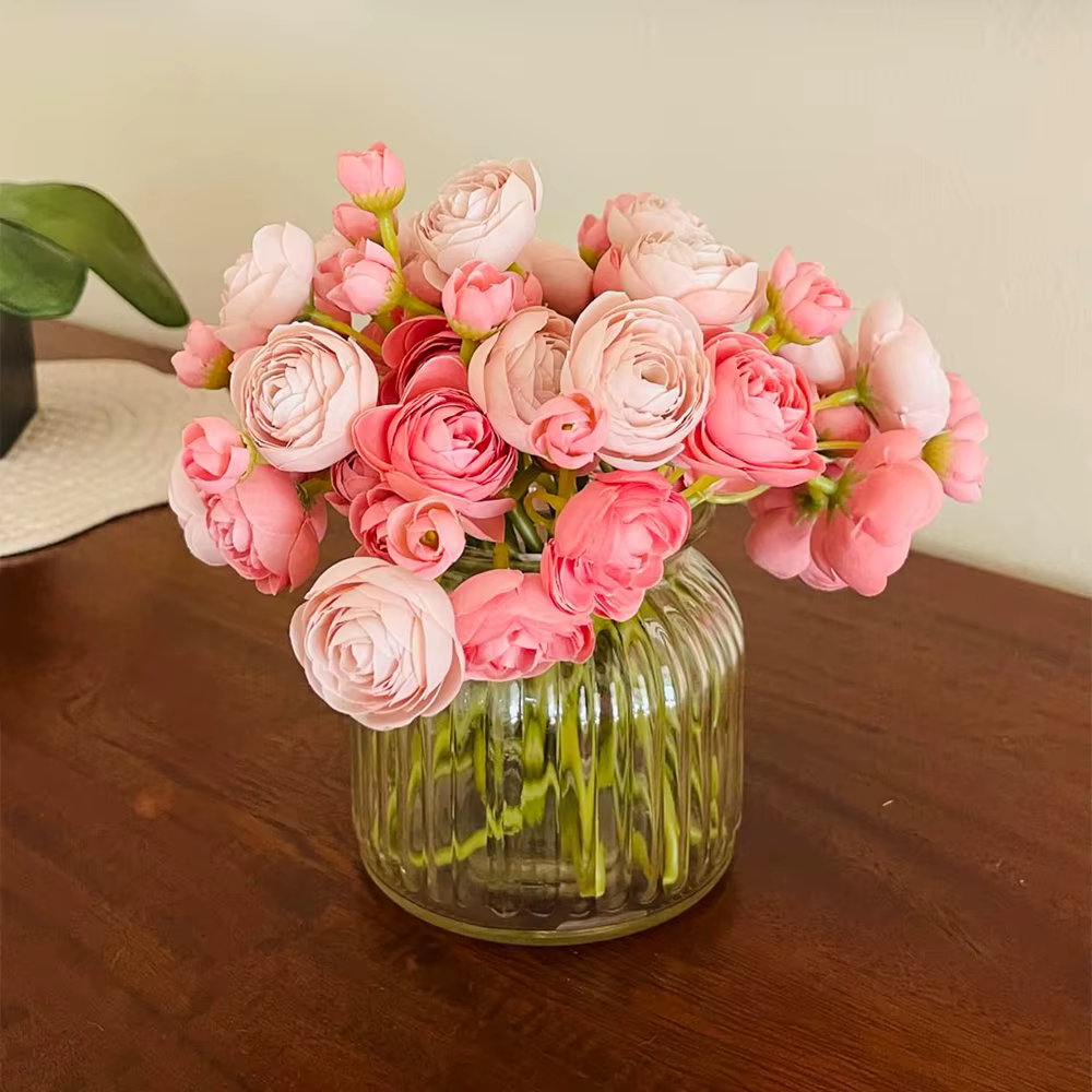 Fleurs artificielles en soie Lotus 6 pièces/lot Mini Ranunculus Bouquet