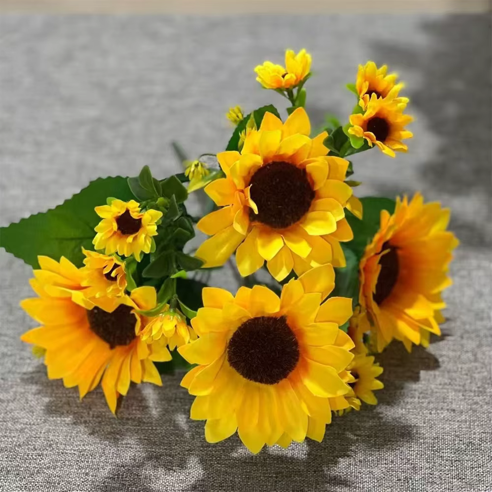1 Bouquet de fleurs artificielles tournesol pour extérieur