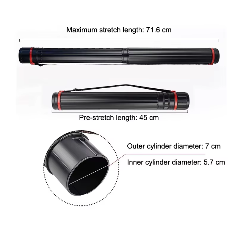 Tube de rangement pour dessins portable, réglable et extensible, avec bandoulière, léger, pour artistes, pour blocs de croquis d'extérieur