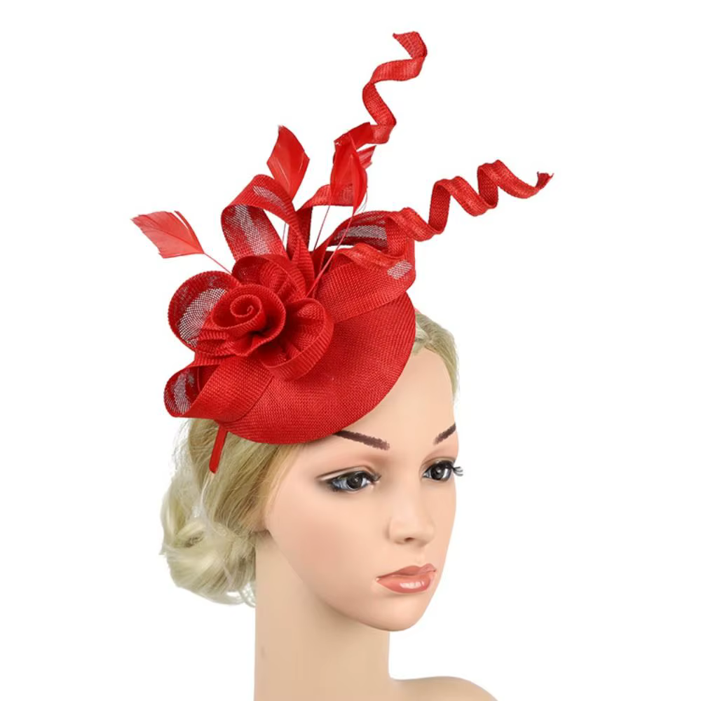 Chapeau Fascinator en Maille Florale, Accessoires Élégants, Coiffe de Mariage Réglable, Décoration Capillaire, Accessoires de Mariée