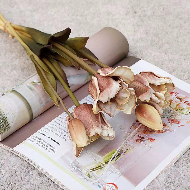 Bouquet de fleurs artificielles tulipes en Silicone
