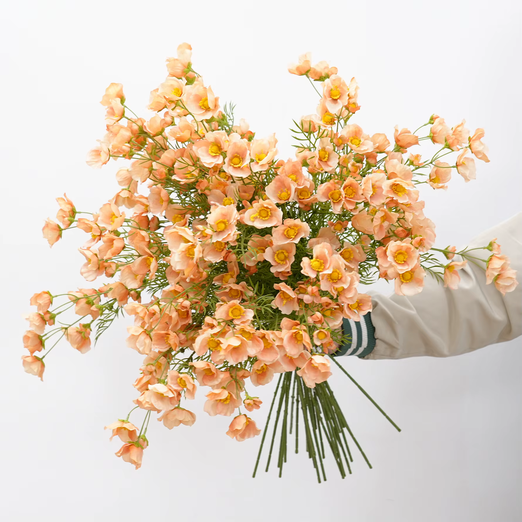 Branche de fleur artificielle de pavot Orange C2024