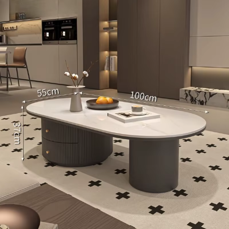 Tiroir blanc Table basse fleur Design luxe salon Table basse bureau bas Mesas De Centro Para Sala accessoires pour la maison