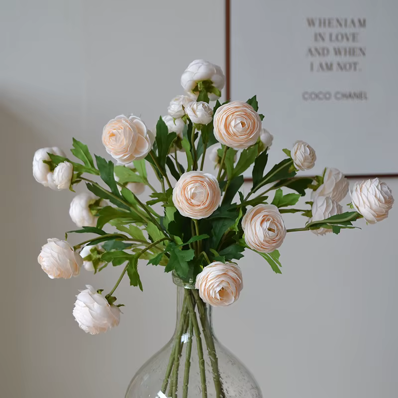 Fausses fleurs de rosée à 3 têtes, 5 pièces/lot