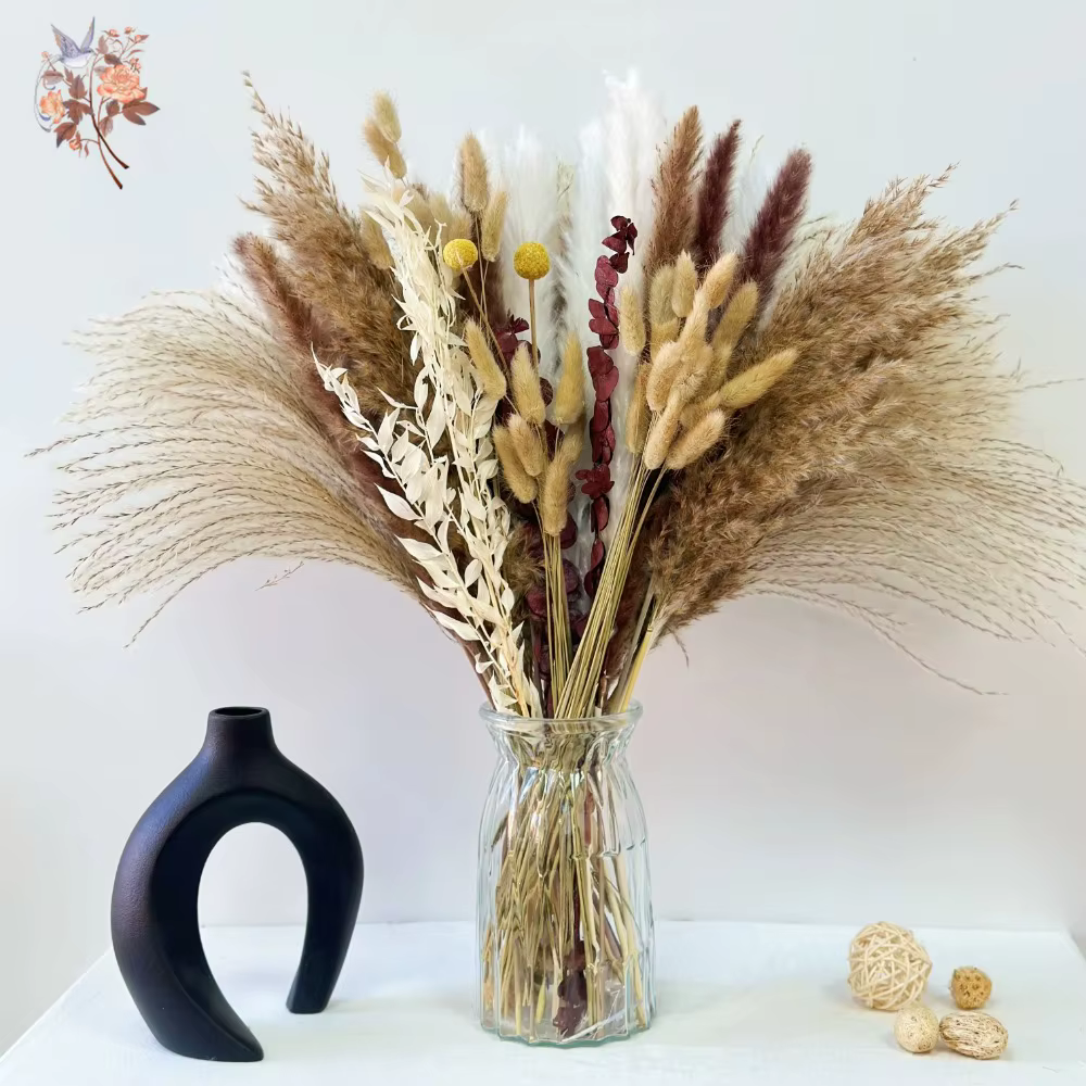 Bouquet de fleurs séchées de Pampas naturelles