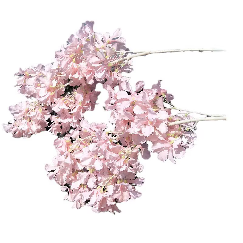 Fleurs de cerisier artificielles blanches sur poteau