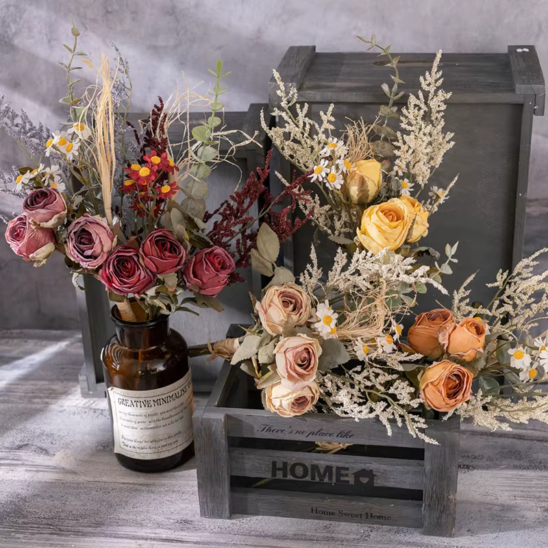 Bouquet de roses séchées de style français rétro