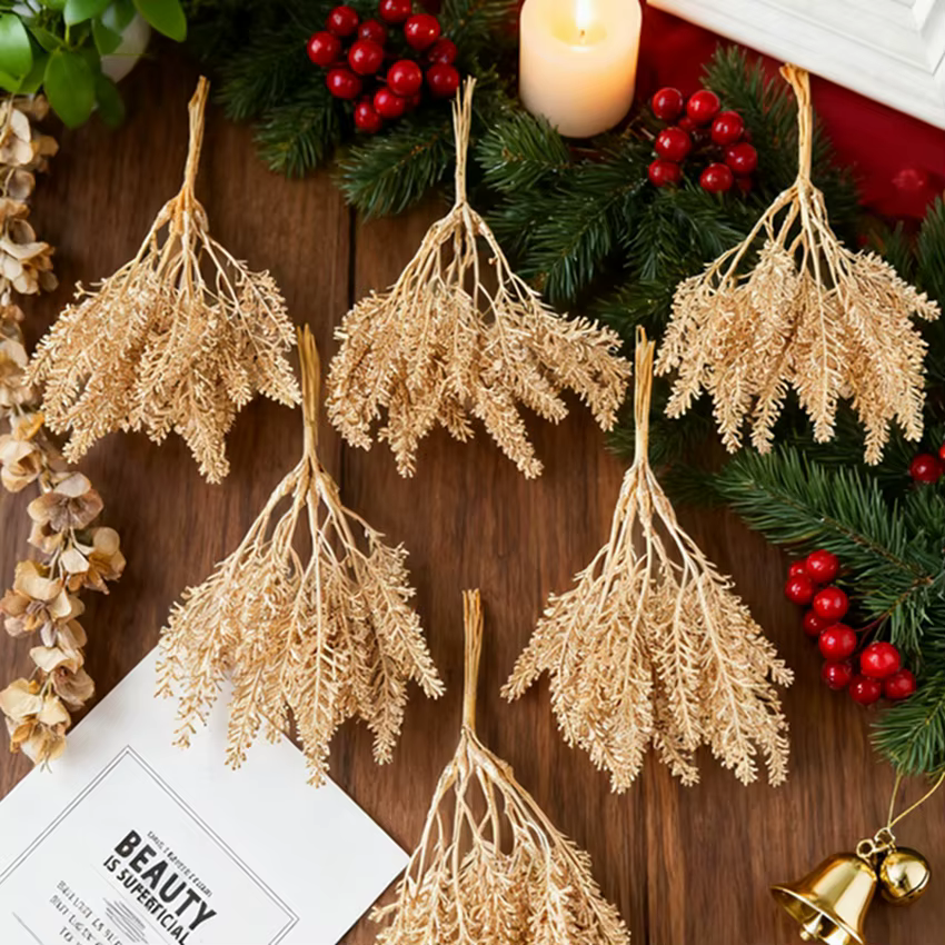 Plantes artificielles or blé oreille arbre de noël décor maison chambre arc de mariage accessoire