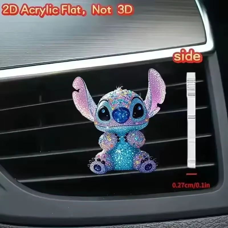 Point dessin animé acrylique plat 2d voiture accessoires intérieur piquet mignon voiture intérieur sortie d'air poupée aromathérapie décoration cadeau