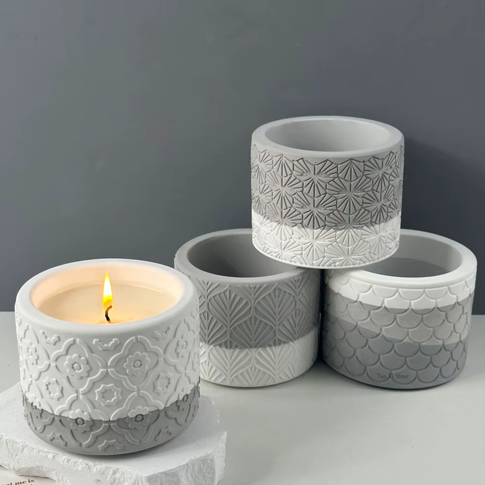 Pot de fleur en béton, moule en Silicone