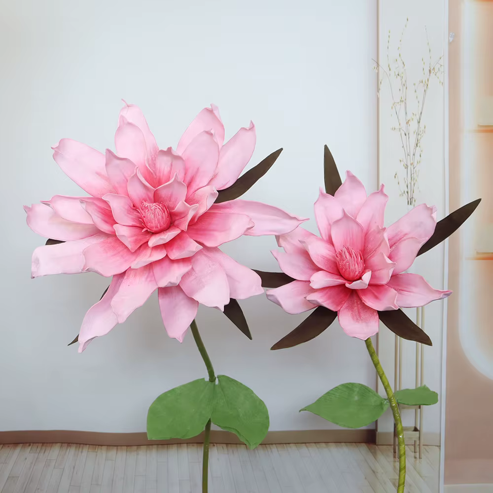 Grande fleur artificielle de magnolia PE rose