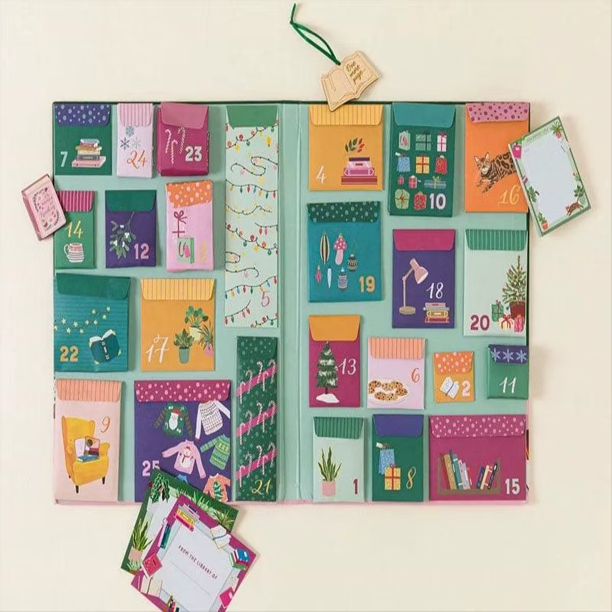 Cadeaux de Noël créatifs Calendrier de l'Avent pour les amateurs de livres Amoureux du livre de Noël Calendrier de l'Avent du livre Boîte surprise Cadeaux de Noël