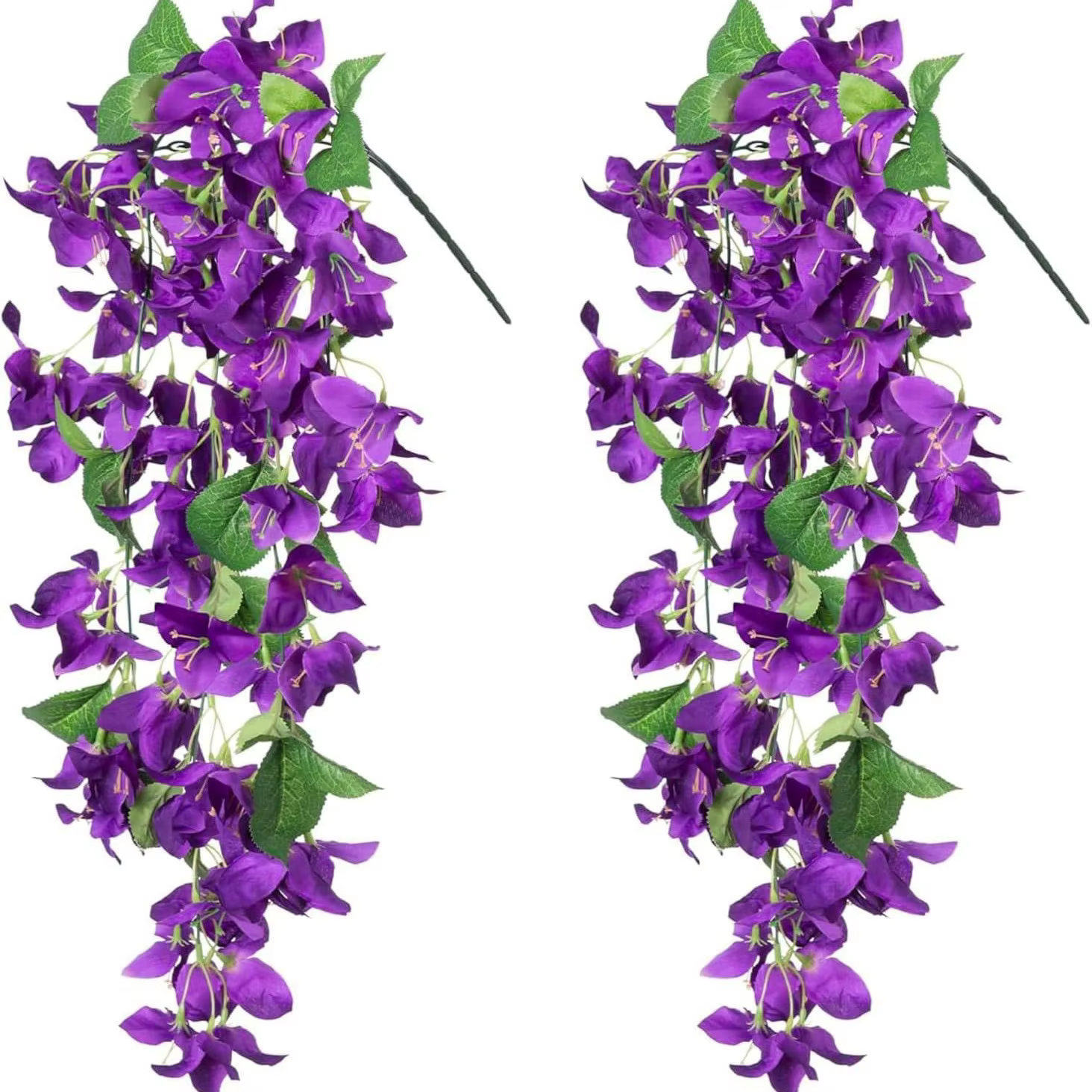 2 pièces de fleurs artificielles en soie de bougainvillier suspendues