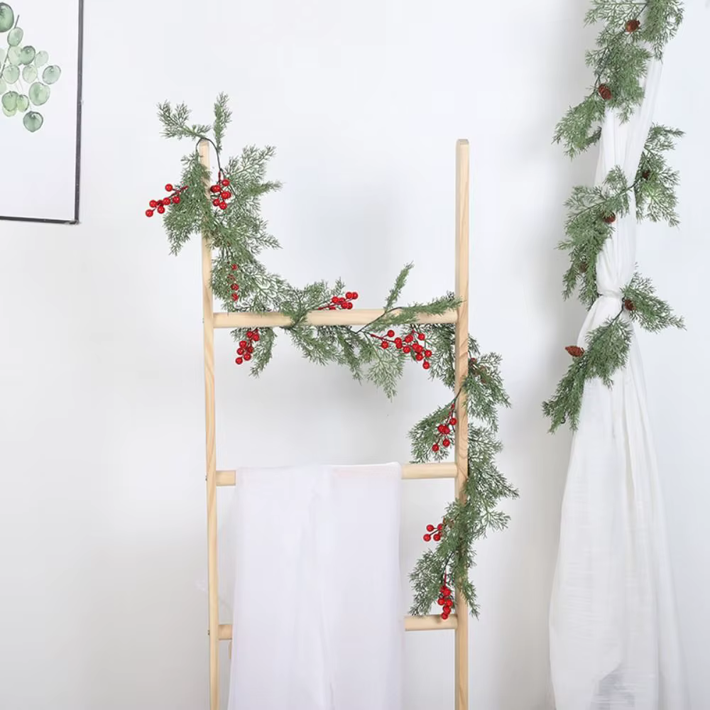 Couronne de pin de cyprès artificiel vert