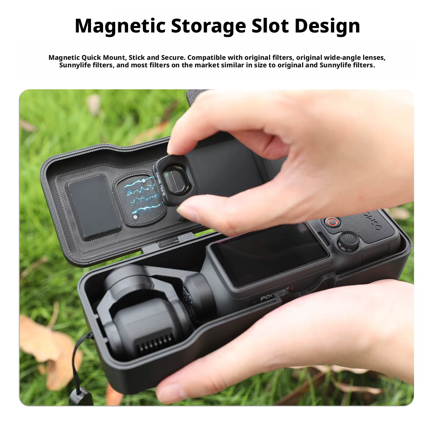 Sac de rangement portable pour accessoires DJI OSMO Pocket 4, étui de protection rigide, livré avec une sangle de transport/boucle d'alpinisme, poche