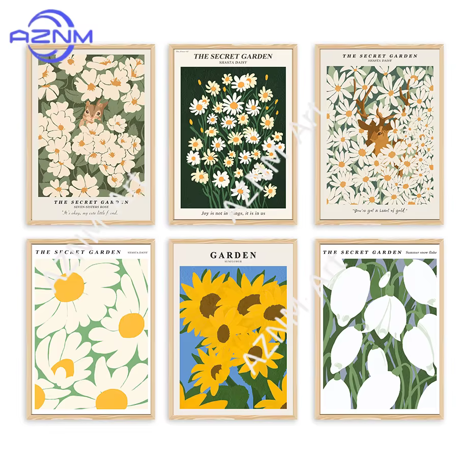 Peinture sur toile colorée sur le thème du marché des fleurs