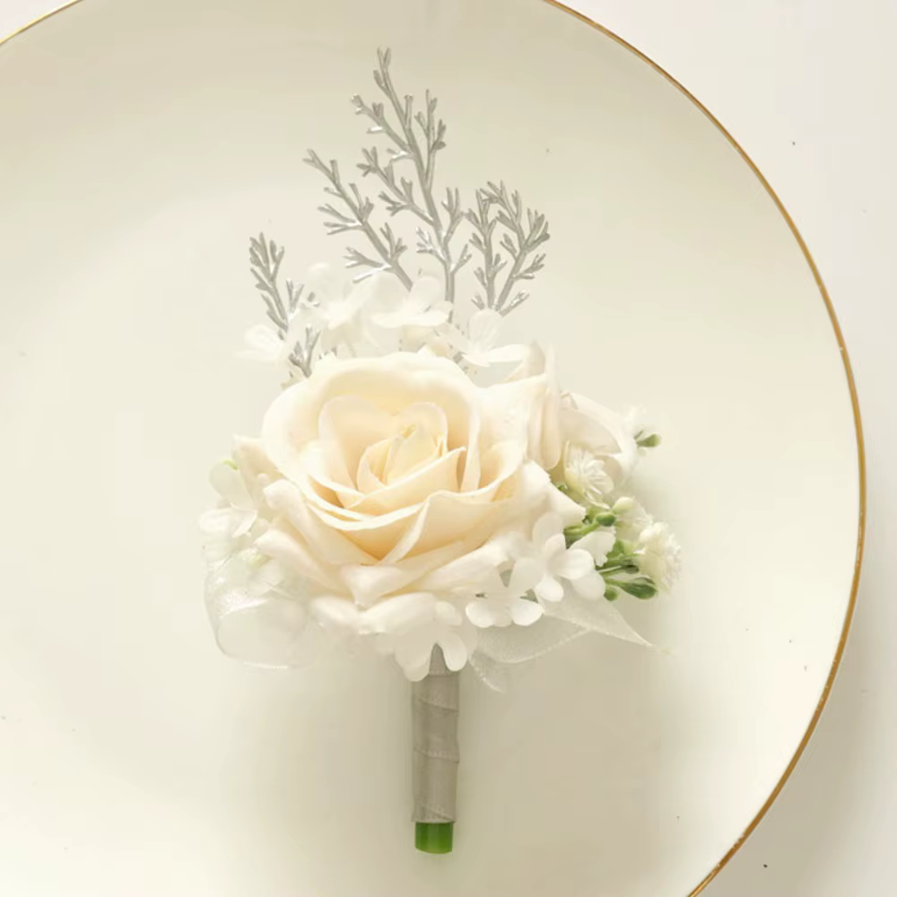 Corsages de fleurs artificielles Champagne