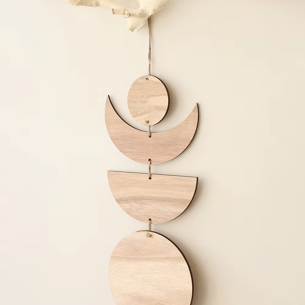 Guirlande de Phase de lune en bois