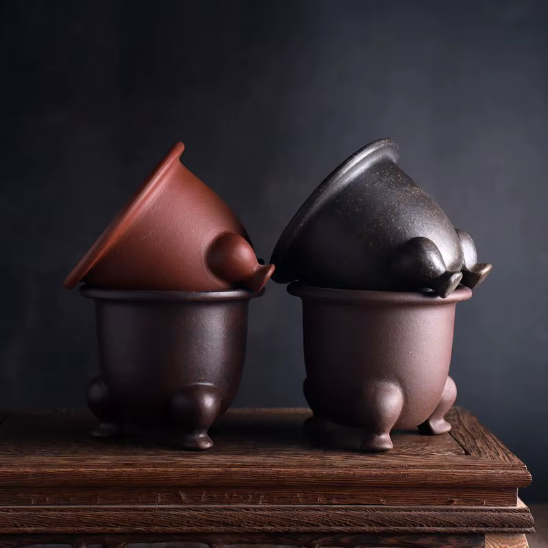 Pot de bonsaï de sable violet Tripedal