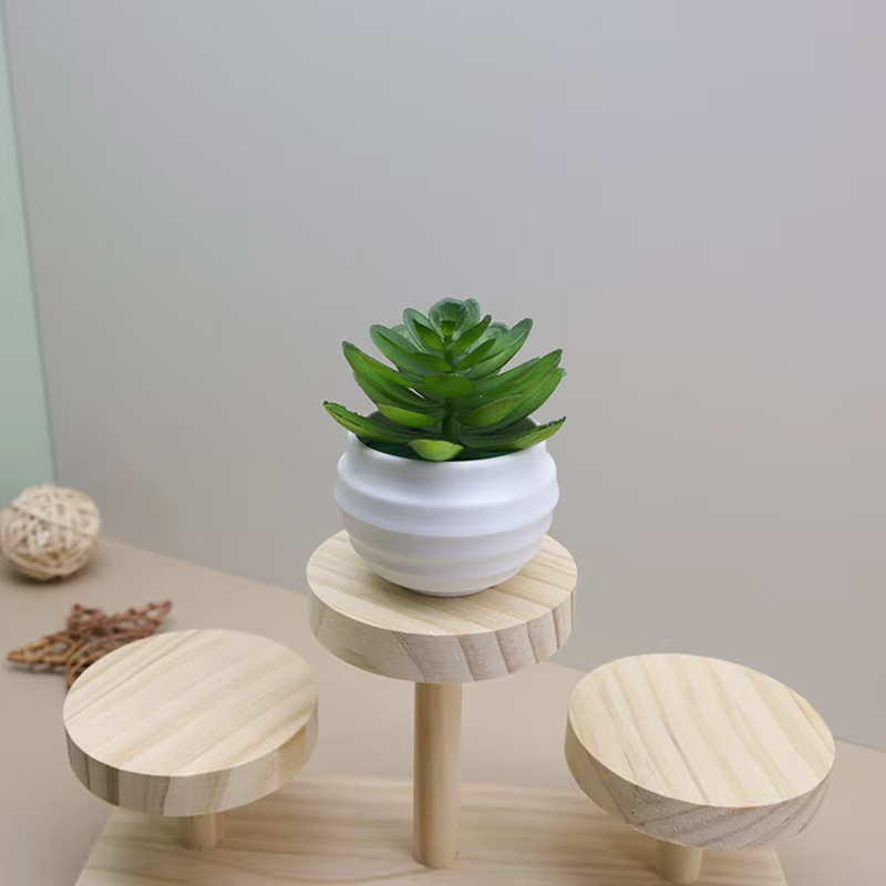 Bassin blanc en plastique de plante verte succulente artificielle