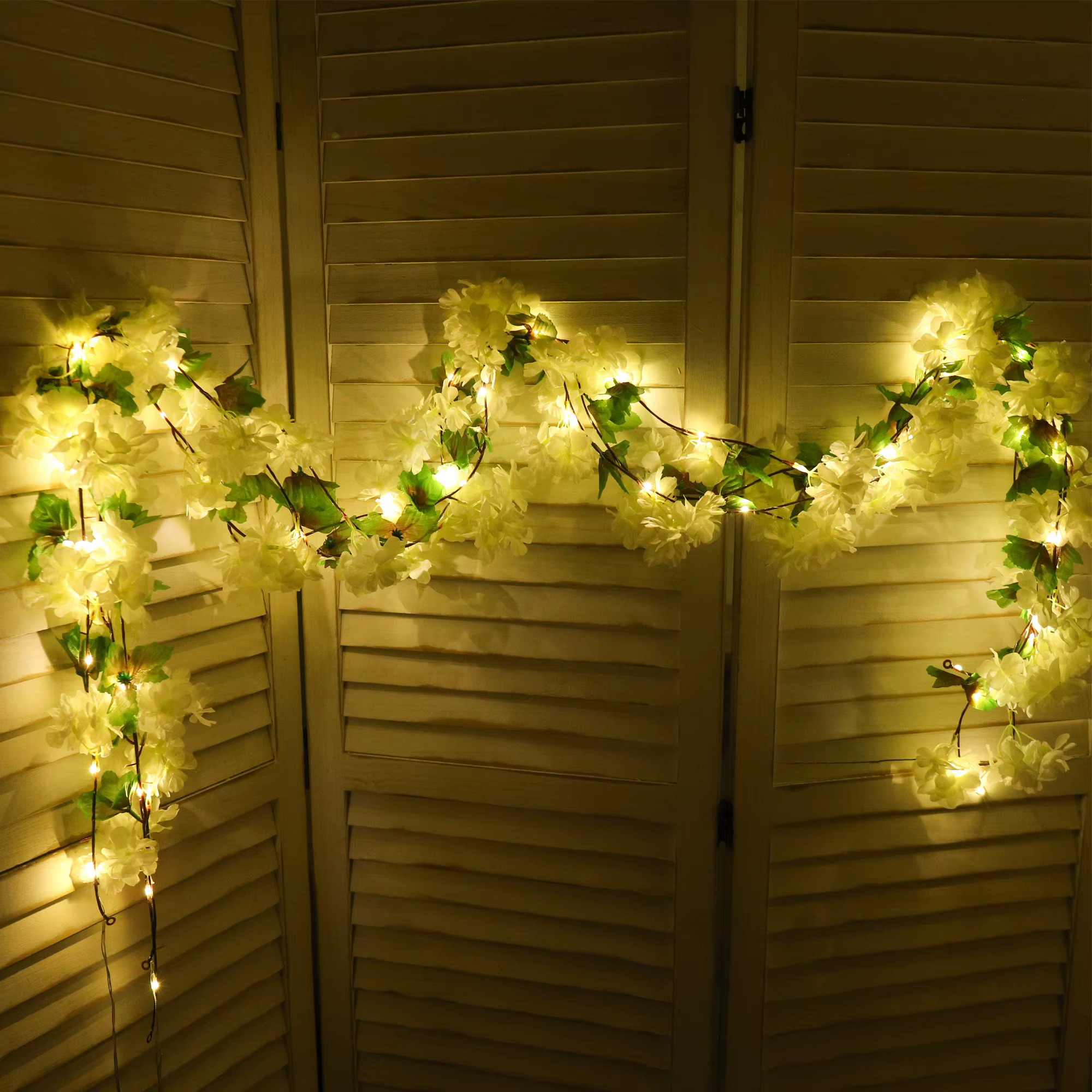 Fleur de cerisier lumière LED fleurs artificielles vignes pour fête de mariage décoration de la maison tenture murale jardin arc ornement de noël