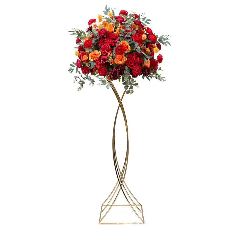 Supports de fleurs pilier centres de Table de mariage doré 80CM de haut route plomb décor à la maison