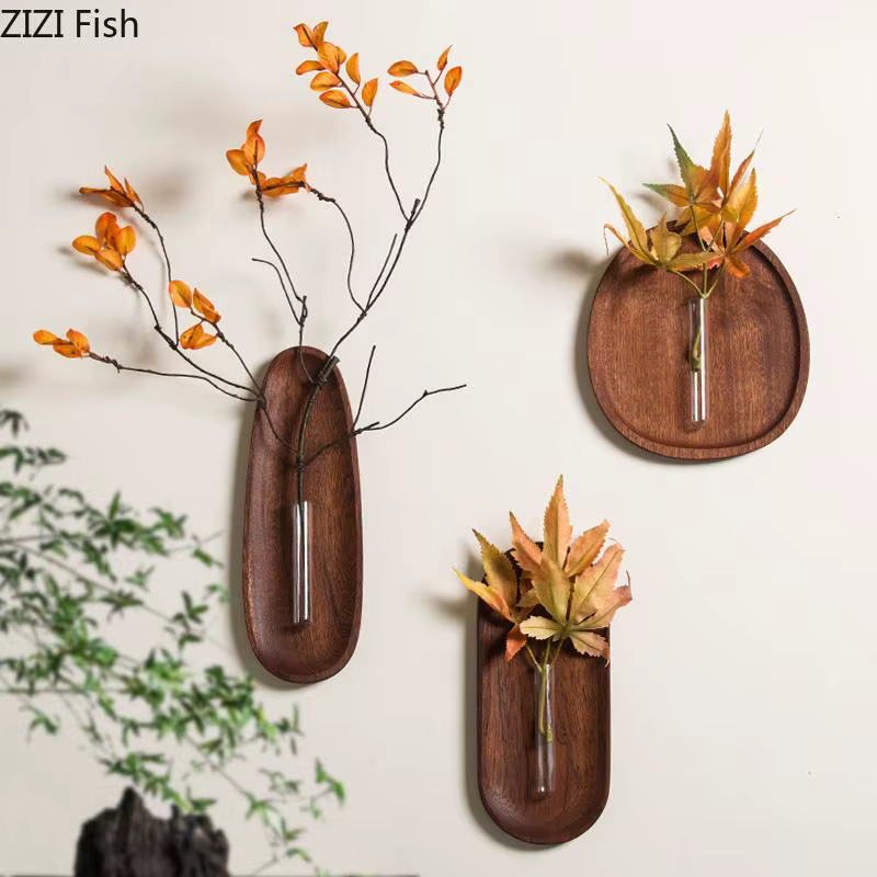 Vase mural en bois, Pots de plantes