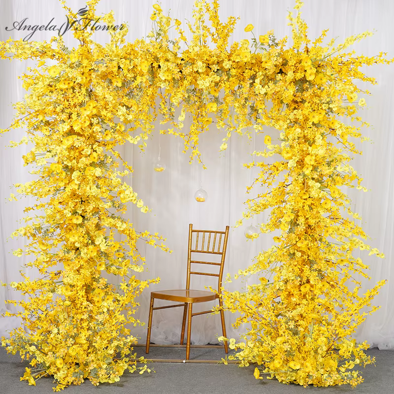 Rangée de fleurs de jasmin série jaune