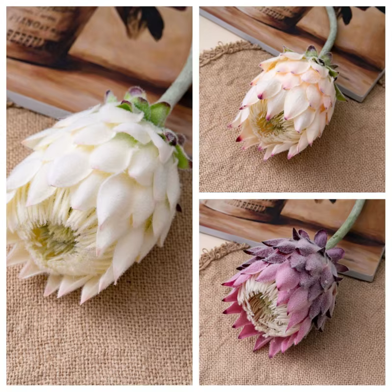 Fleur artificielle King Protea à cheveux longs de 61CM