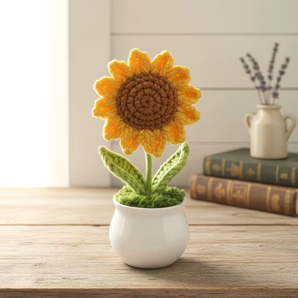 1 pièce de décoration de bonsaï de fleurs artificielles tissées à la main
