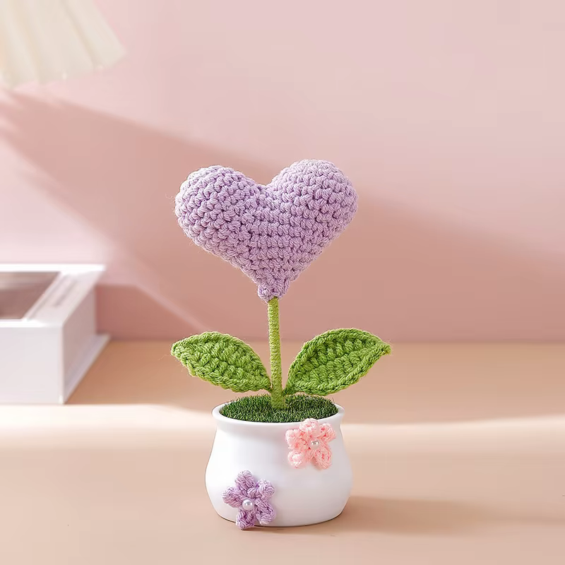 Plantes artificielles en pot en forme de cœur accrochées à la main - Sélection de décoration de maison et de cadeaux