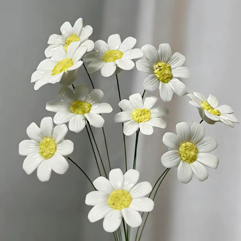 6/8/10 pièces de fleurs de marguerite en céramique