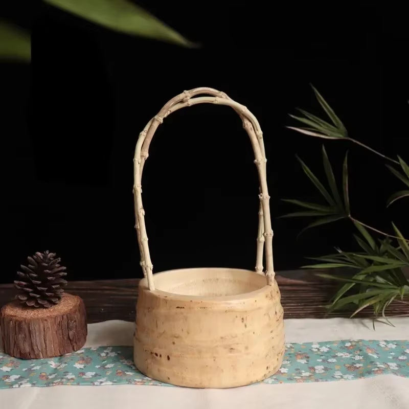 Plateau à racines de bambou japonais