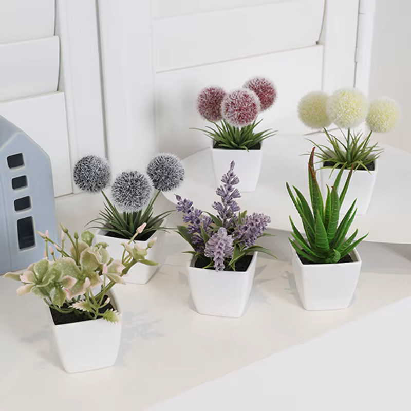 1 ensemble (6 pièces) Mini plante artificielle bonsaï