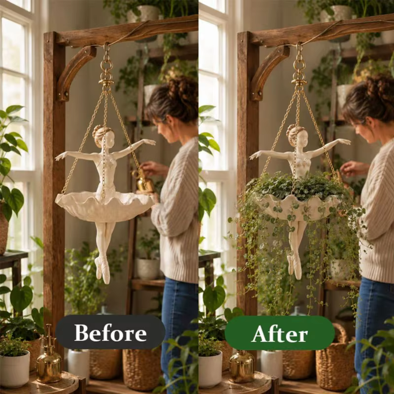 Porte-fleurs en résine pour plantes d'intérieur