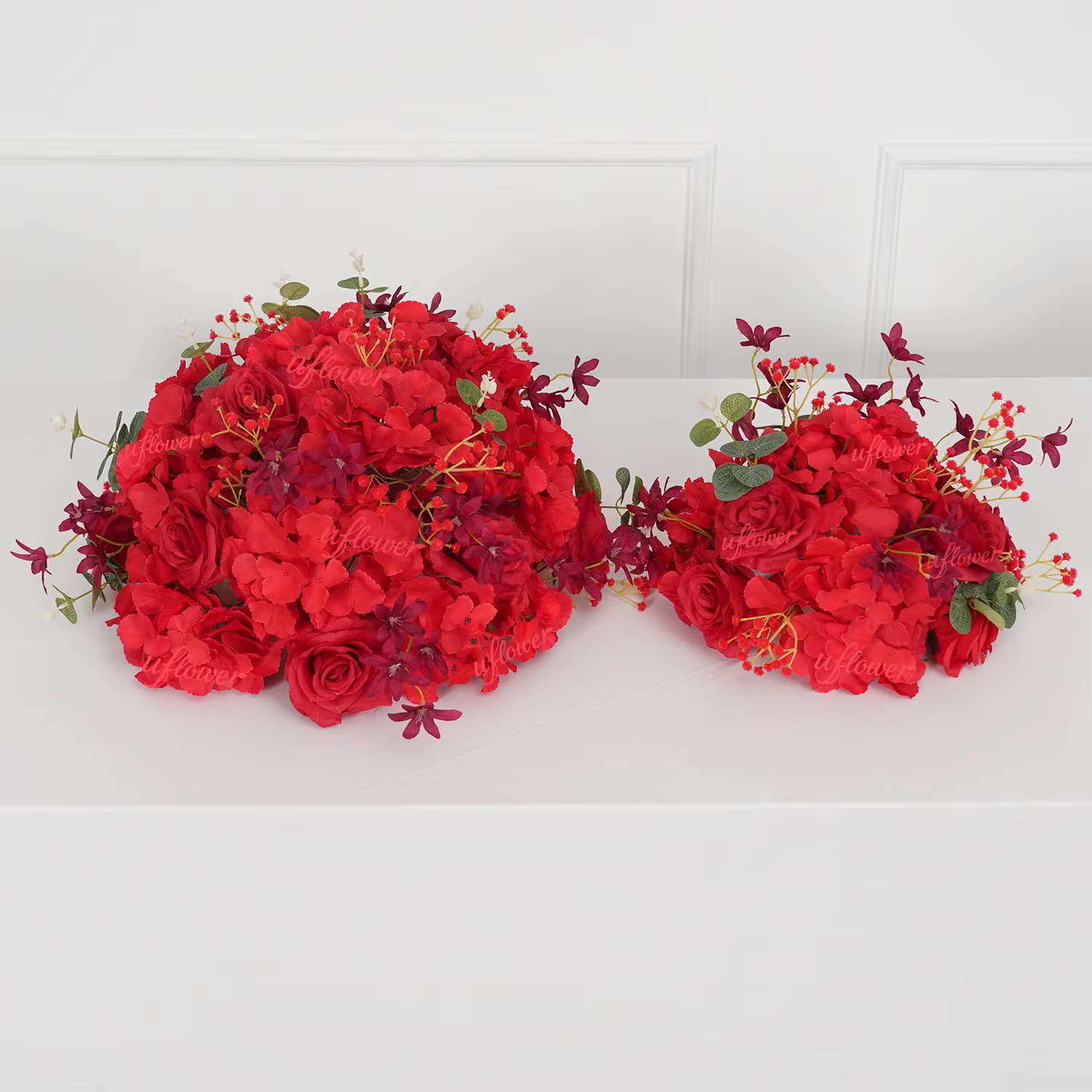 Nouvelle Boule de fleurs artificielles en forme de cœur d'orchidée champagne de 45 cm pour décoration de mariage