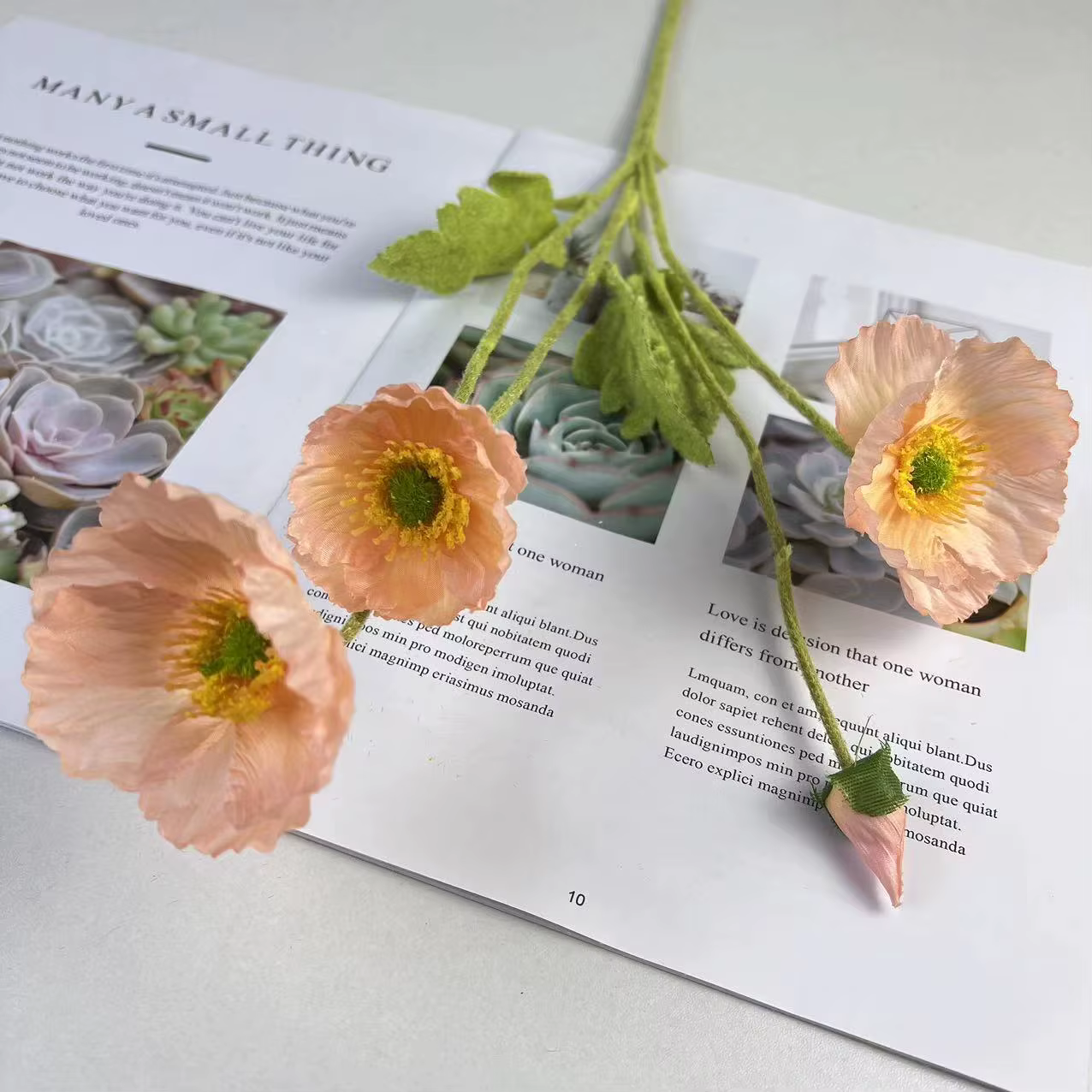 Bouquet de fleurs de coquelicot artificielles