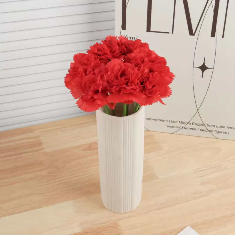Bouquet d'œillets en soie