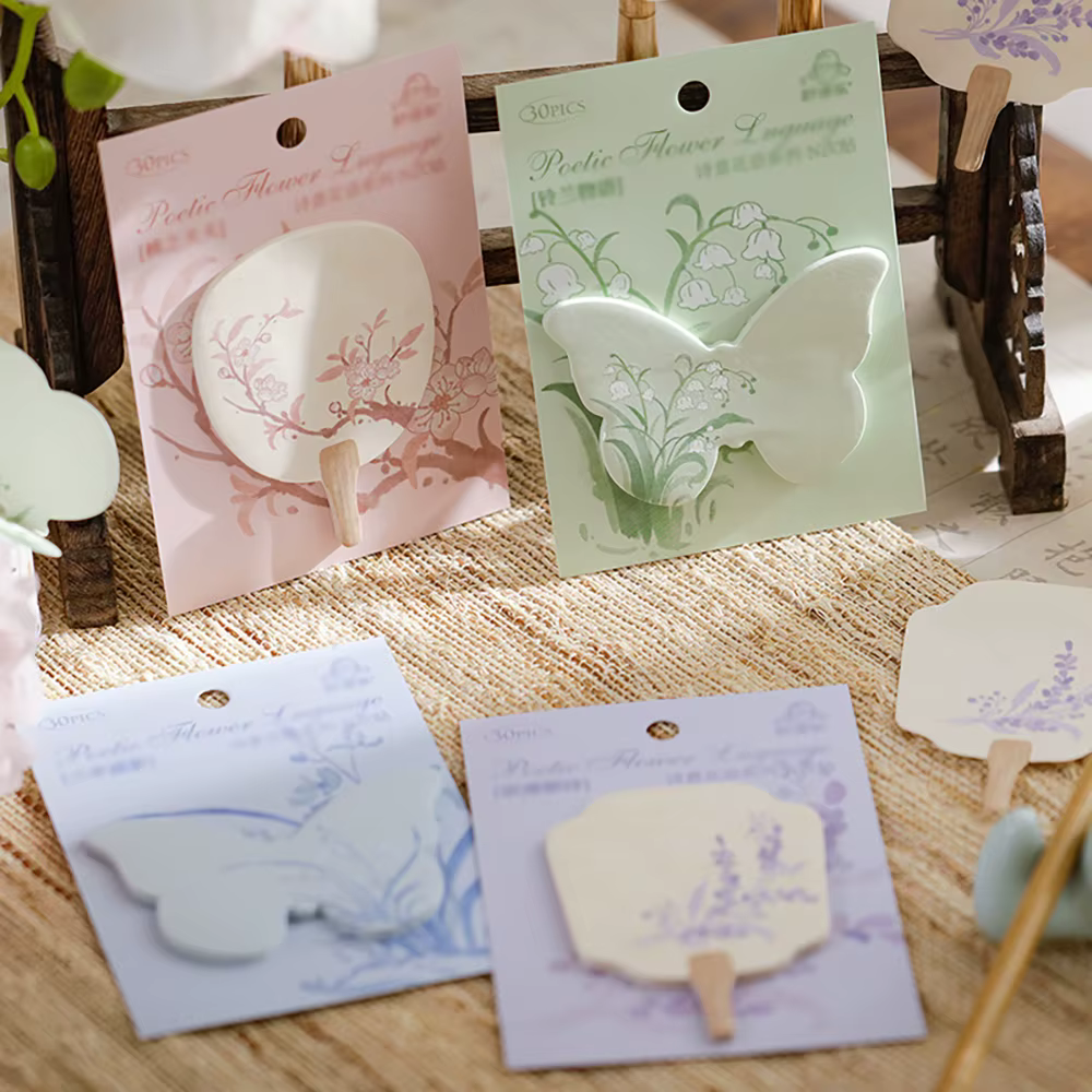 Notes autocollantes « Langage des fleurs » N fois réutilisables