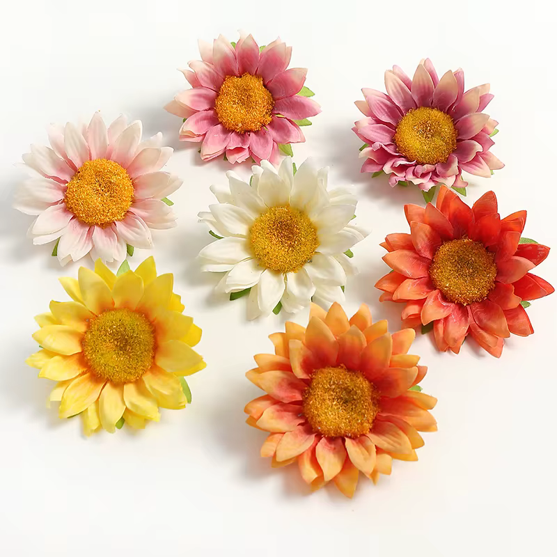 Têtes de fleurs artificielles de tournesol