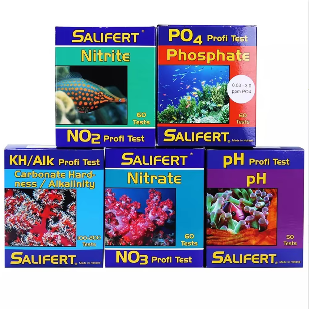 Salifert Kit de test Ca calcium KH Mg Nitrite NO3 Nitrate PH PO4 Sr Potassium
