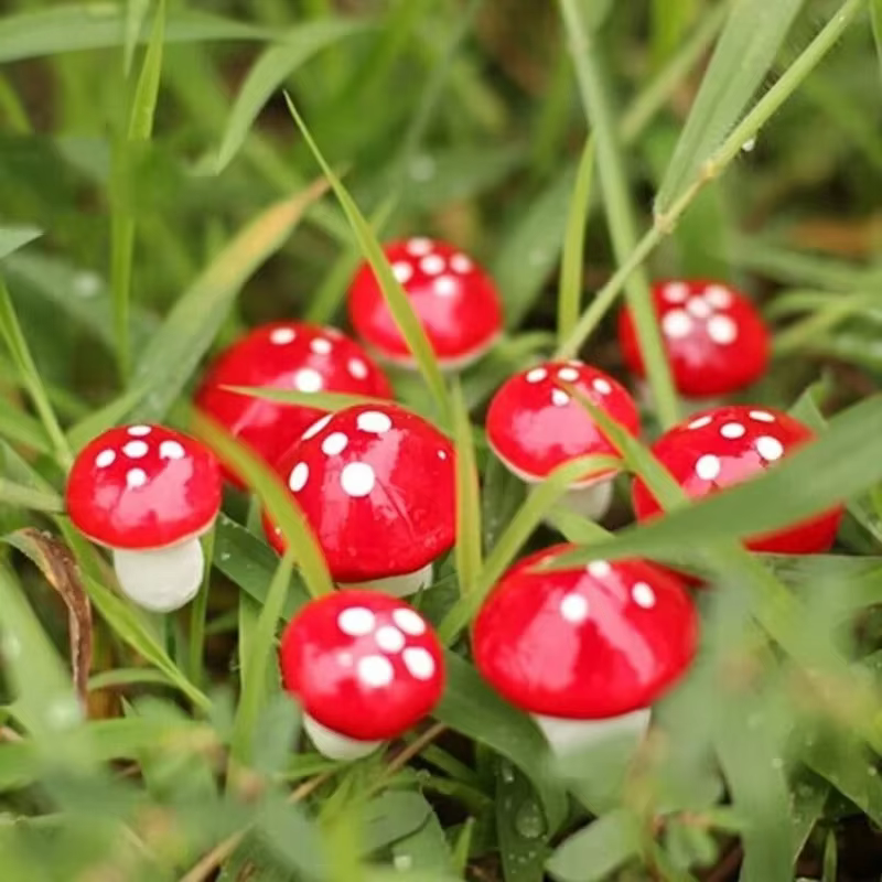 100/50/10 PIÈCES Mini Champignons Artificiels en Résine pour Jardin Féerique