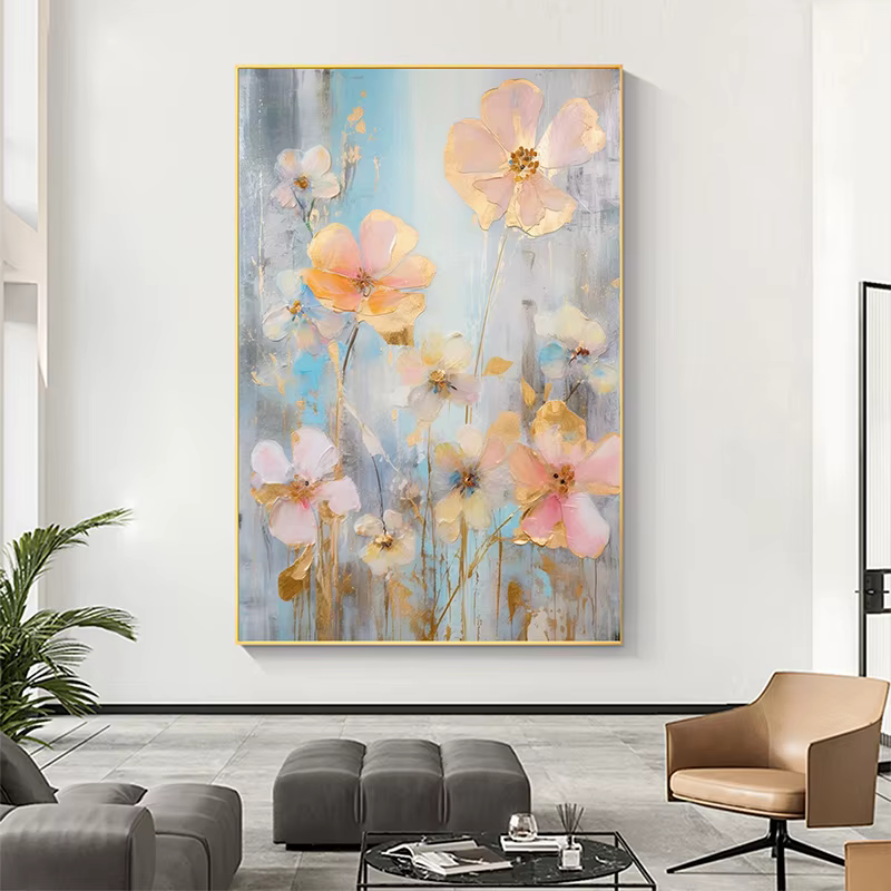Toile de fleurs abstraites pour la décoration intérieure