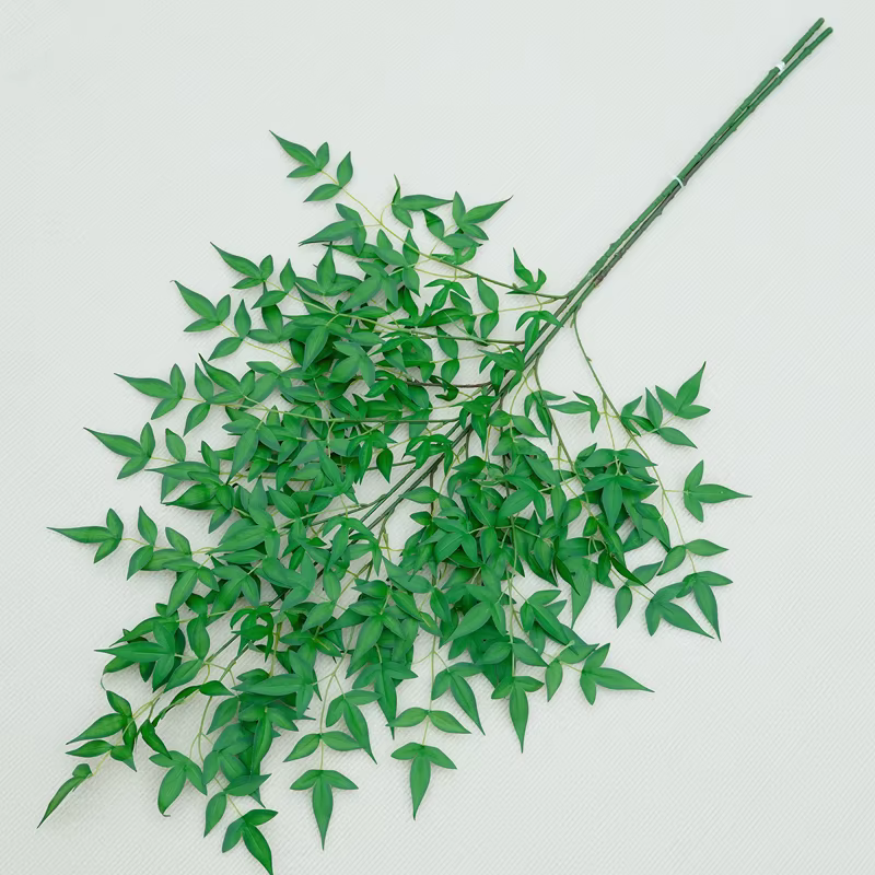 Branches de Feuilles de Bambou Vertes Artificielles