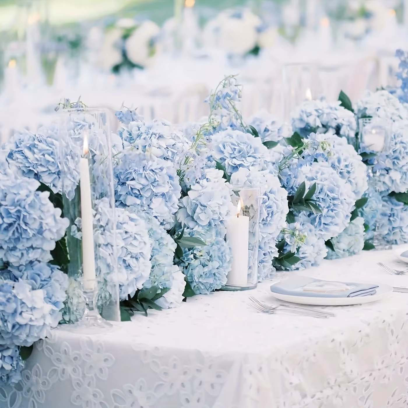 6 grandes fleurs d'hortensia artificielles