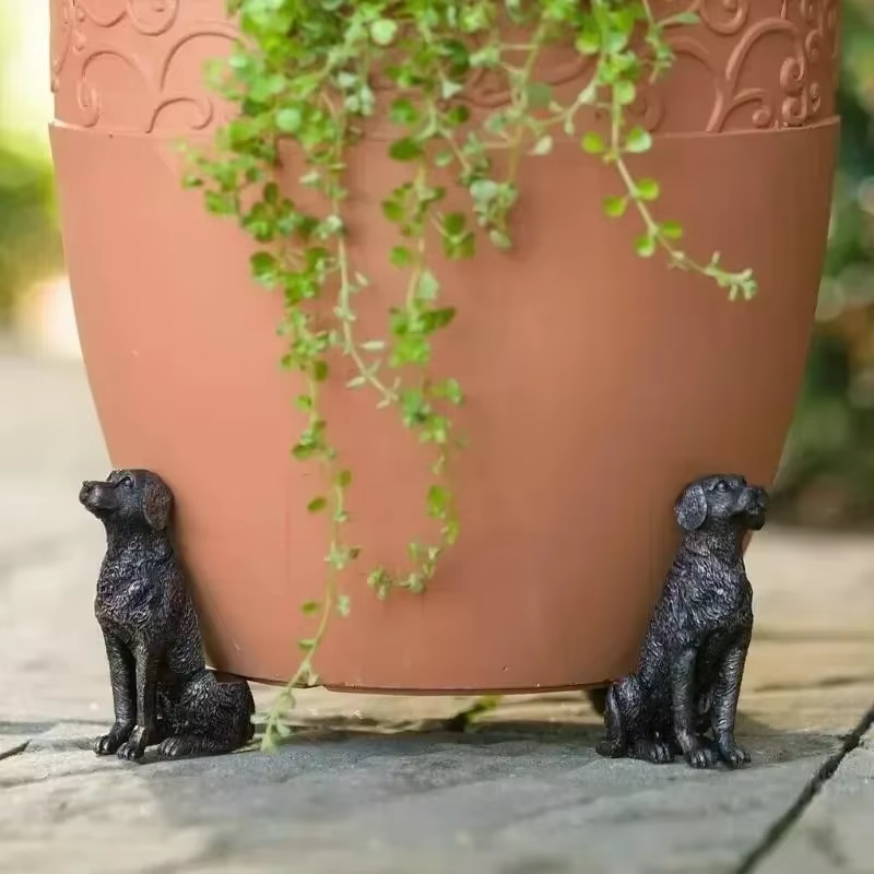 3 pièces Pot de fleur pieds support forme animale chat chien lapin Pots de plantes Risers Pad extérieur jardin résine Pot pied plante bonsaï supports